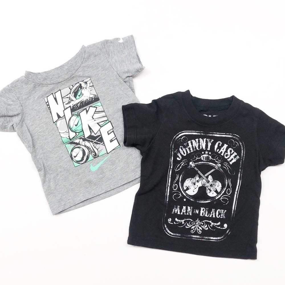 Nike gray baby t-shirt + Johnny Cash black t-shirt